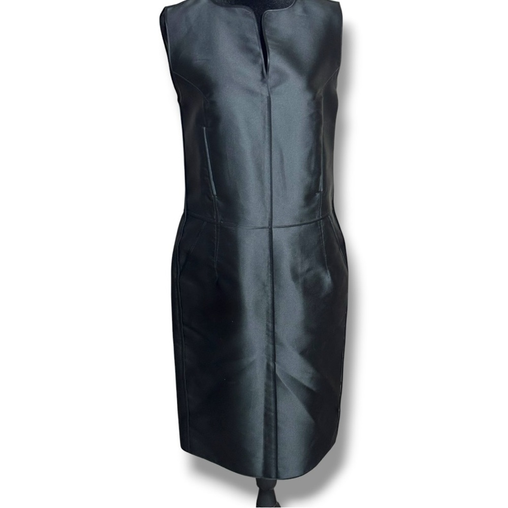 Philosophy by Alberta Ferretti Black Sleeveless Structured Pockets Sheath Dress